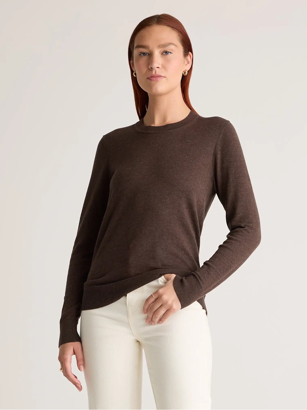 Quince Women's Lightweight Cotton Cashmere Crew Sweater